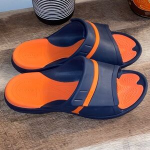 CROCS Unisex Navy & Orange Modi Sport Slide Sandals Size 8